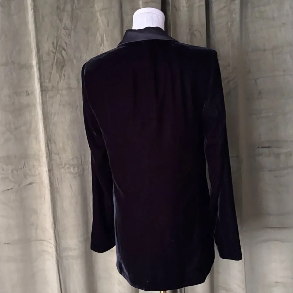 NWT Mango Elegant Black Velvet Blazer, S